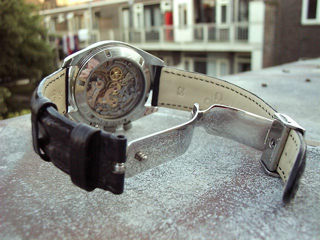 omega leather strap deployment clasp